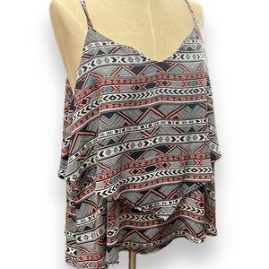 Torrid Aztec Tribal Print Layered Cami size 2
